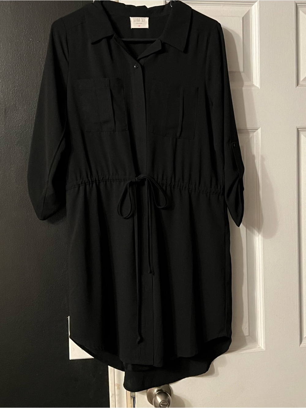 Sienna Sky Black Button-Up Dress